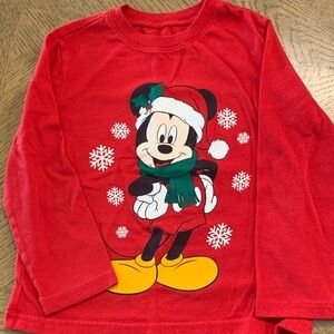 Disney Festive Red Long Sleeve Tee 5T